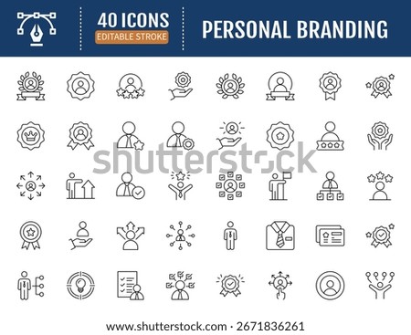 Personal Branding line icon set. Vector
Illustration with Editable Strokes 