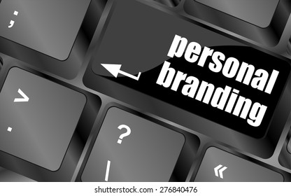 personal branding on computer keyboard key button vector