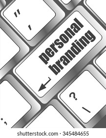 personal branding on computer keyboard key button vector illustration