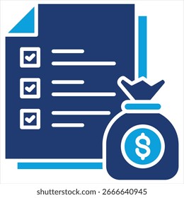 Presupuesto personal Flat Blue Icon Ilustración vectorial