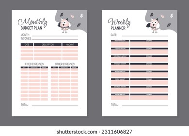 Personal Budget Planner. Vector illustration