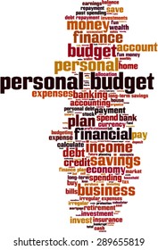 Personal budget word cloud concept. Vector illustration