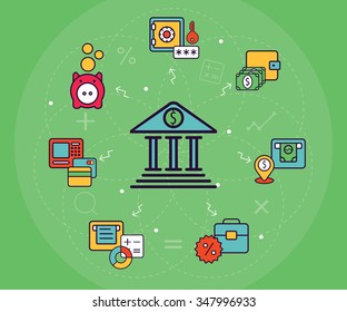 Personal and business bank accounting for operations and savings money