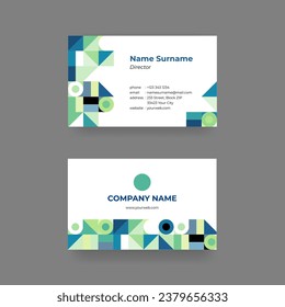 Personal business card template. Modern design with colorful geometric shape. Print design template.