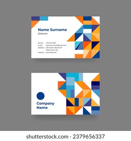 Personal business card template. Modern design with colorful geometric shape. Print design template.