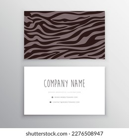 Personal business card. Zebra texture. Clean business card. Abstract Modern Backgrounds.