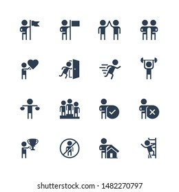Personal and Business Concepts Vector Icon Set in Glyph Style