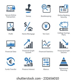 Personal & Business Finance Icons Set 3 - Blue Series 