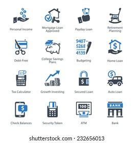 Personal & Business Finance Icons Set 2 - Blue Series  