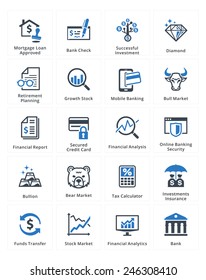 Personal & Business Finance Icons Set 1 - Blue Series 