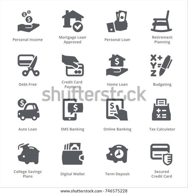 Personal Business Finance Icons Set 2 Stock Vector Royalty Free 746575228 Shutterstock