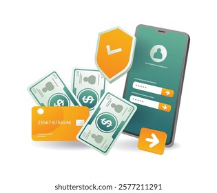 Personal business financial security concept illustration