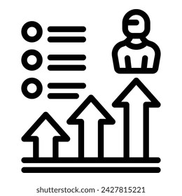 Personal capacity progression icon outline vector. Gain new skills. Talent acquisition training