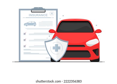Personal car insurance documents, Vector illustration.