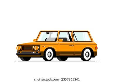 Personal car on isolated background, Vector illustration.