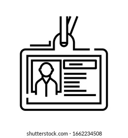 Personal card line icon, concept sign, outline vector illustration, linear symbol.