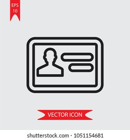 Personal card vector icon 