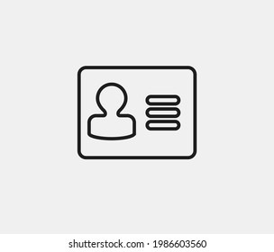 Personal card vector icon. Editable stroke. Symbol in Line Art Style for Design, Presentation, Website or Apps Elements, Logo. Pixel vector graphics - Vector