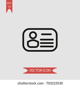 Personal card vector icon illustration symbol