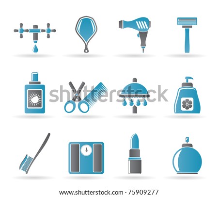 Personal care and cosmetics  icons - vector icon set