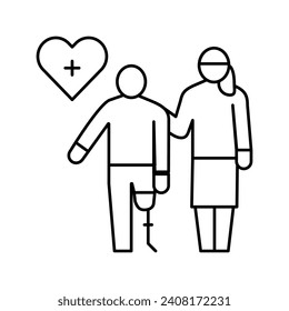 personal care homecare service line icon vector. personal care homecare service sign. isolated contour symbol black illustration