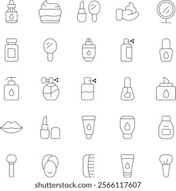 Personal Care outline vector icons pack