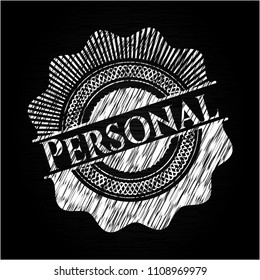  Personal chalk emblem written on a blackboard