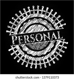 Personal chalk emblem written on a blackboard