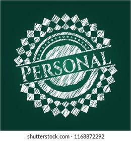 Personal chalkboard emblem on black board
