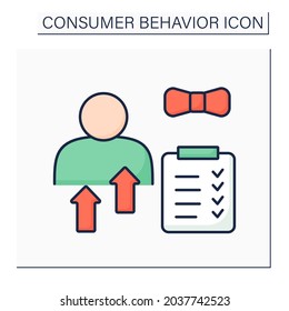 Personal Characteristic Color Icon. Customer Perception. Individual Features Like Age, Occupation, Gender. Analysis Customers.Consumer Behavior Concept. Isolated Vector Illustration 