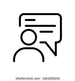 Personal Chat icon. Flat Vector graphic in white background.