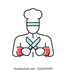 personal chef color icon vector. personal chef sign. isolated symbol illustration