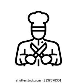 personal chef line icon vector. personal chef sign. isolated contour symbol black illustration