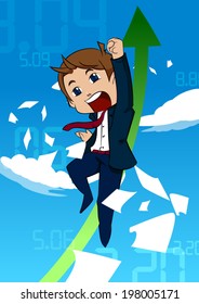 Personal Cloud Concept business man success and jump