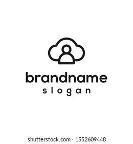 personal cloud logo design vector