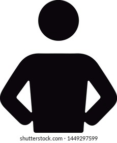 Personal coach icon with hand on waist