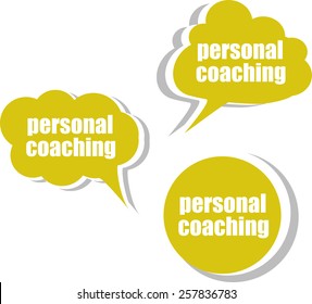 personal coaching, Set of stickers, labels, tags. Template for infographics