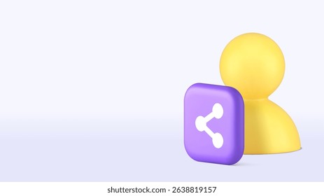 Personal communication contact information sharing social network copy space banner template. User account community profile society member link web cyberspace interaction