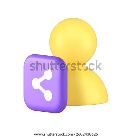 Personal communication contact information sharing social network 3d icon realistic vector illustration. User account community profile society member link web cyberspace interaction