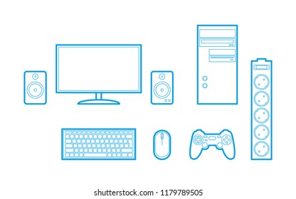 Personal computer assembly vector