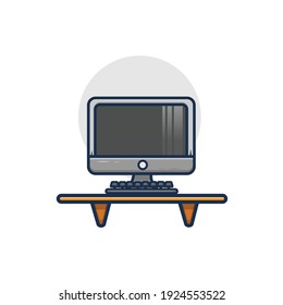 personal computer cartoon illustration design. flat cartoon style