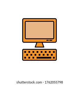 Personal computer, flat icon. Design template vector