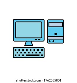 Personal computer, flat icon. Design template vector