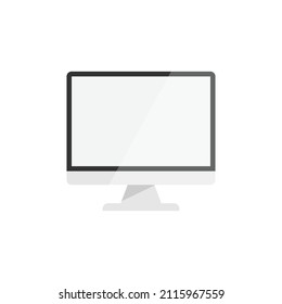 Personal computer in flat style. Desktop pc vector illustration on isolated background. Monitor display sign business concept.