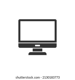 Personal computer in flat style. Desktop pc vector illustration on isolated background. Monitor display sign business concept.