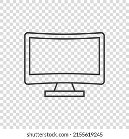 Personal computer in flat style. Desktop pc vector illustration on isolated background. Monitor display sign business concept.