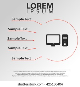 personal computer icon. personal computer infographics template