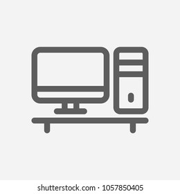 Personal computer icon line symbol. Isolated vector illustration of  icon sign concept for your web site mobile app logo UI design.