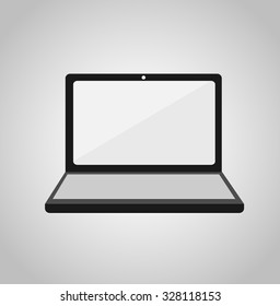 Personal Computer Icon on flat style, editable vector design
