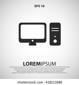 personal computer icon. PC vector illustration